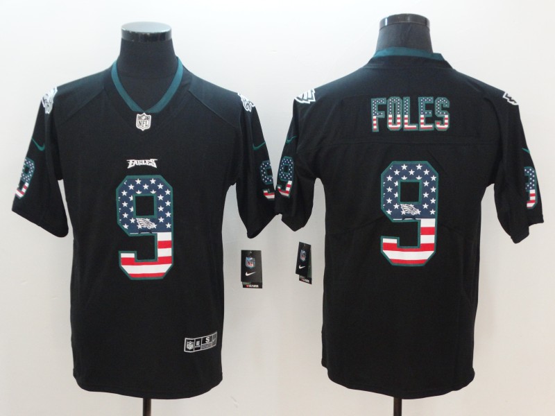 Nike Eagles 9 Nick Foles Black USA Flag Fashion Limited Jersey
