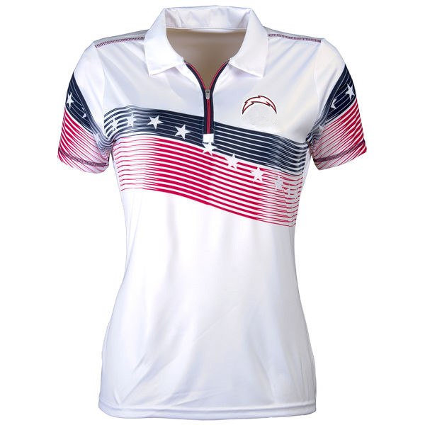 Women's Antigua Los Angeles Chargers White Patriot Polo