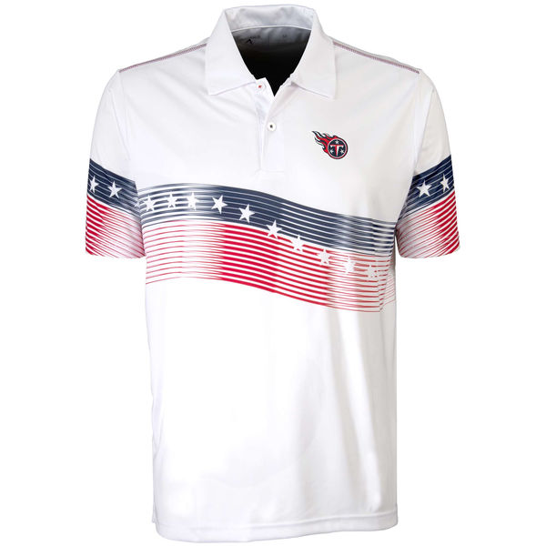 Antigua Tennessee Titans White Patriot Polo Shirt