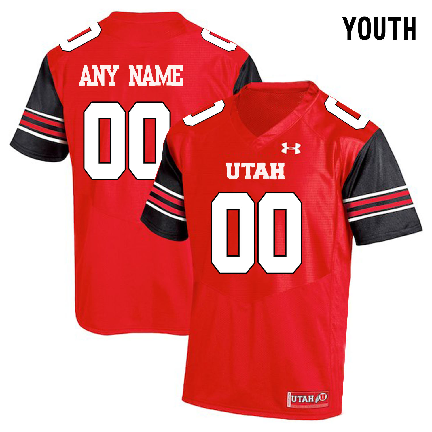 Utah Utes Red Youth's Customized College Football Jersey