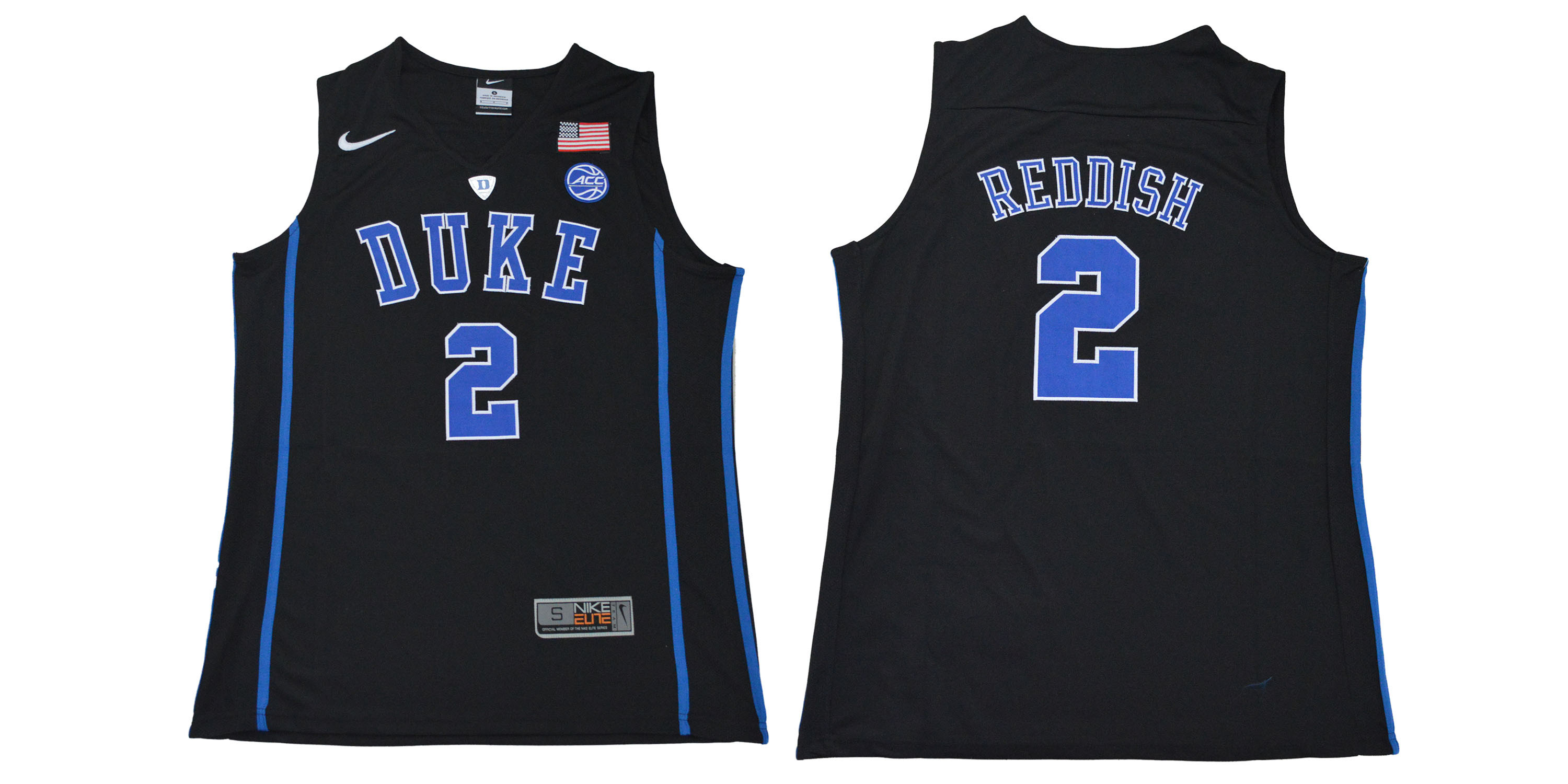 Duke Blue Devils 2 Cameron Reddish Black Nike Elite College Basketball Jersey