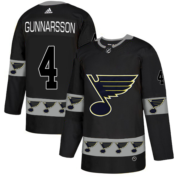 Blues 4 Carl Gunnarsson Black Team Logos Fashion Adidas Jersey