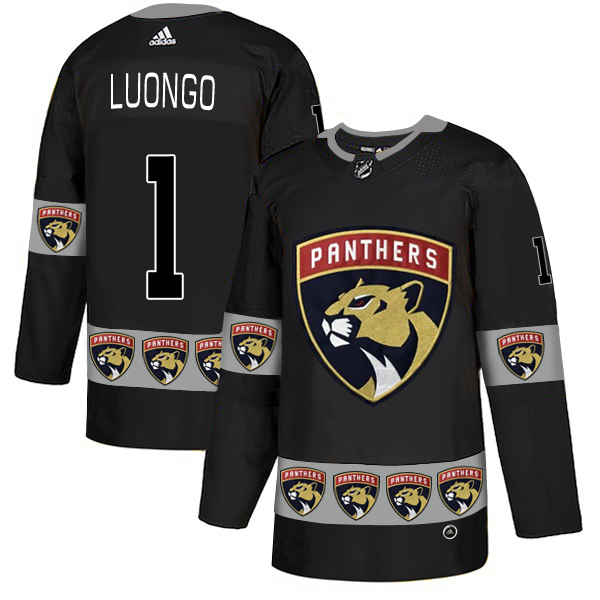 Panthers 1 Roberto Luongo Black Team Logos Fashion Adidas Jersey