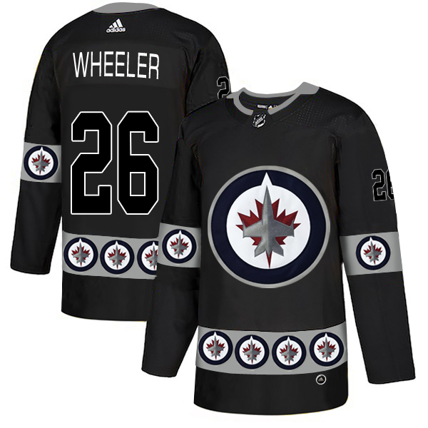 Winnipeg Jets 26 Blake Wheeler Black Team Logos Fashion Adidas Jersey