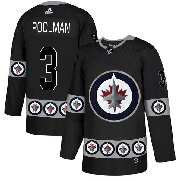 Winnipeg Jets 3 Tucker Poolman Black Team Logos Fashion Adidas Jersey