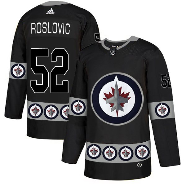 Winnipeg Jets 52 Jack Roslovic Black Team Logos Fashion Adidas Jersey