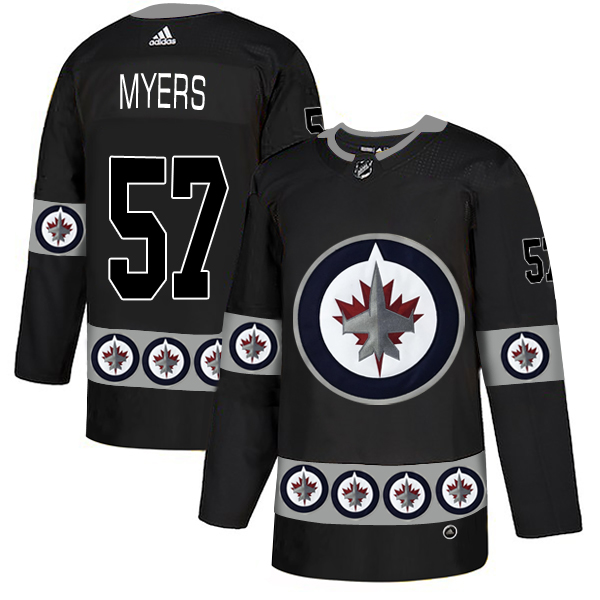Winnipeg Jets 57 Tyler Myers Black Team Logos Fashion Adidas Jersey