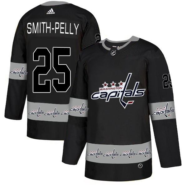 Capitals 25 Devante Smith-Pelly Black Team Logos Fashion Adidas Jersey
