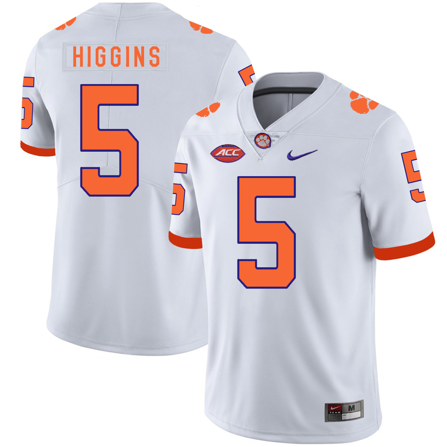 Clemson Tigers 5 Tee Higgins White Nike College Football Jersey - Click Image to Close