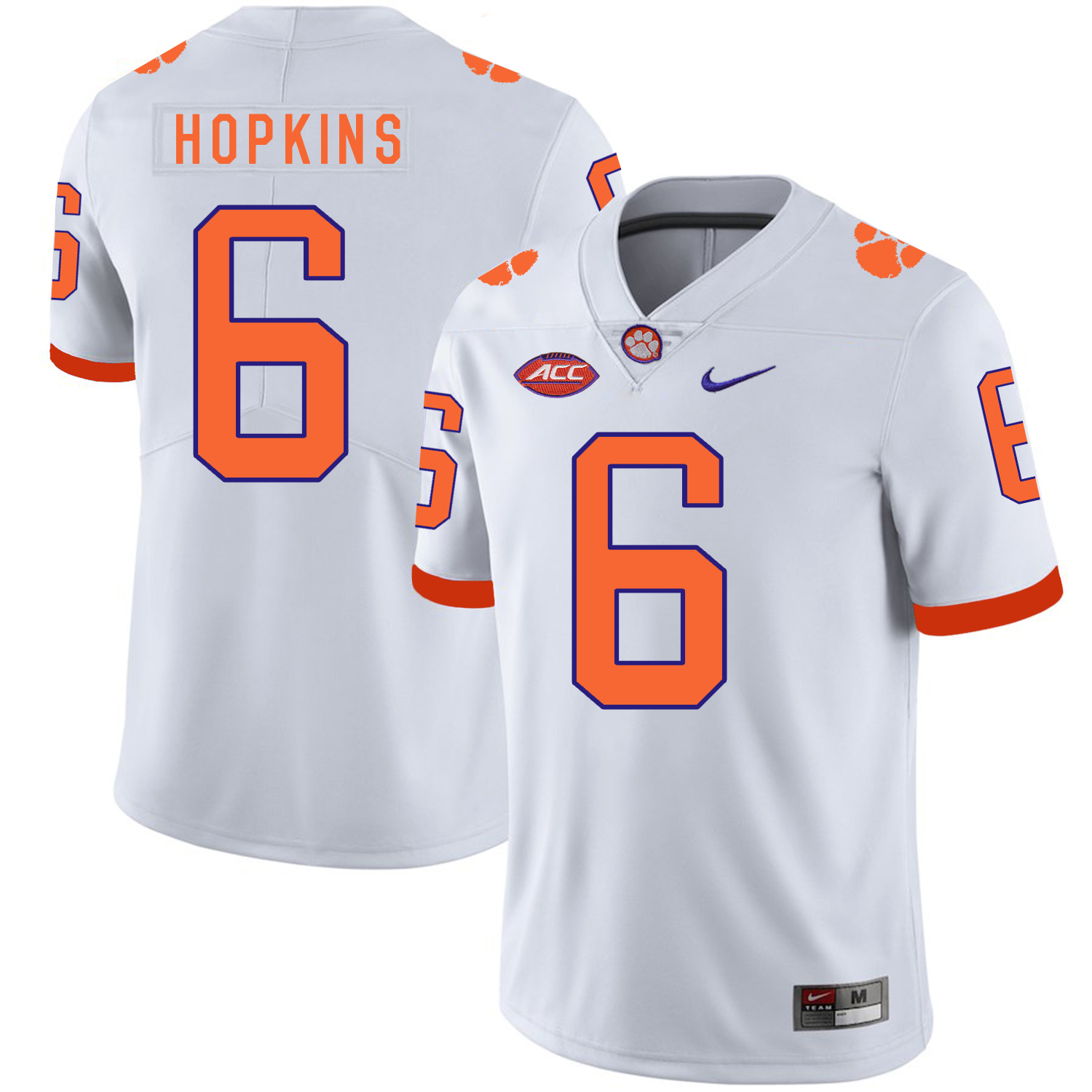 Clemson Tigers 6 DeAndre Hopkins White Nike College Football Jersey