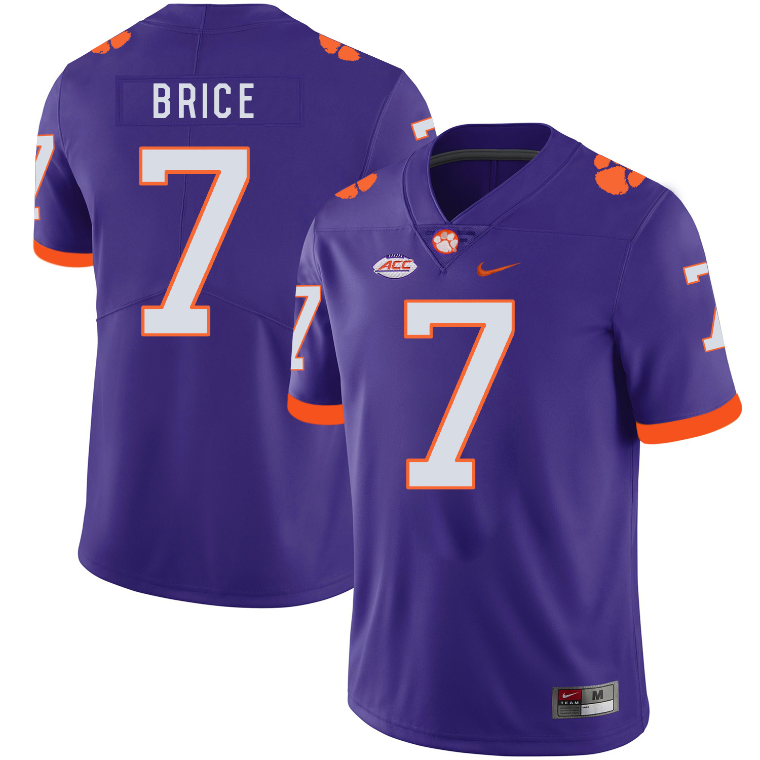 Clemson Tigers 7 Chase Brice Purple Nike College Football Jersey - Click Image to Close
