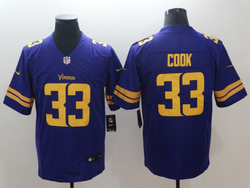 Nike Vikings 33 Dalvin Cook Purple Youth Color Rush Limited Jersey - Click Image to Close