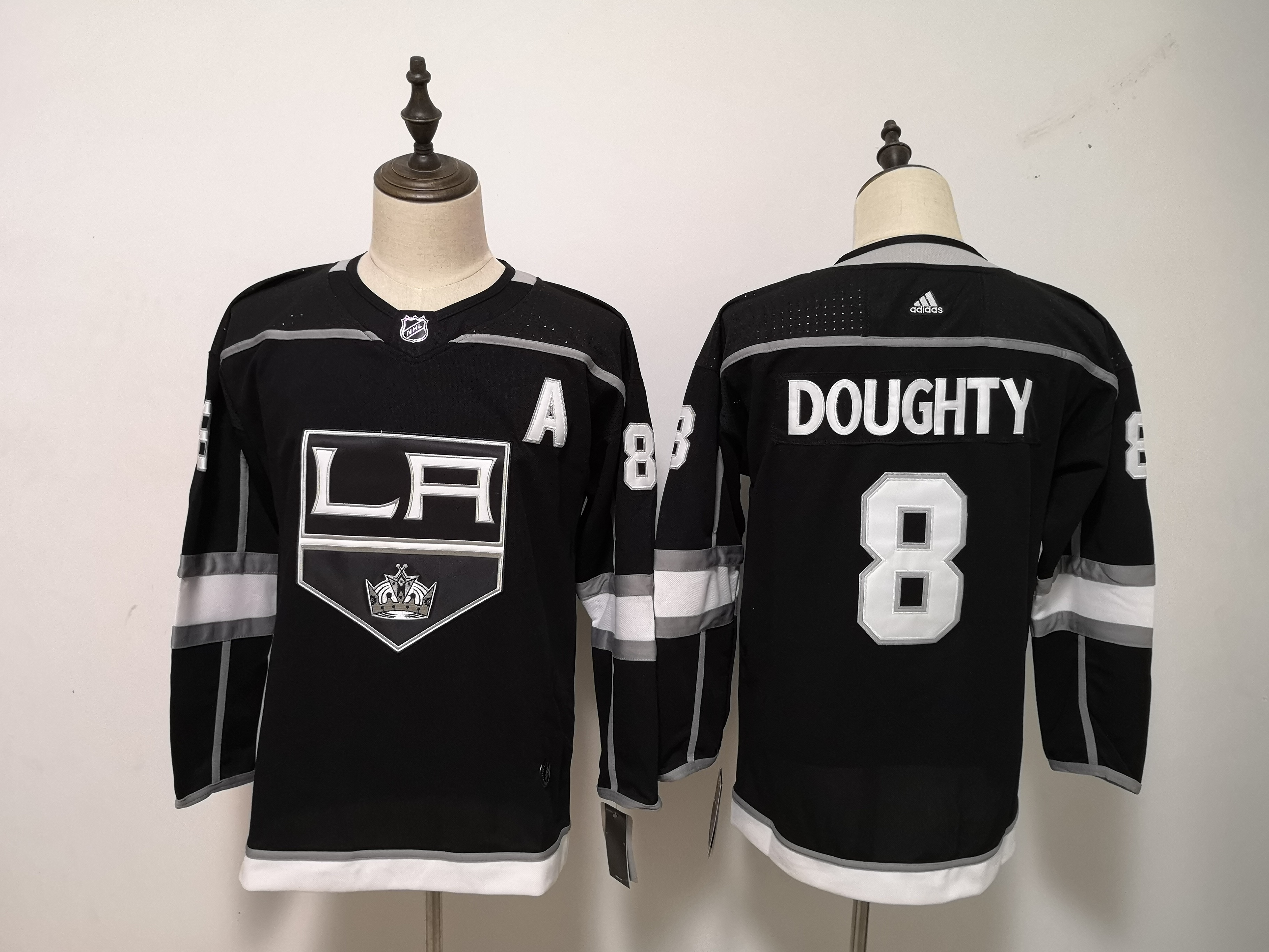 Kings 8 Drew Doughty Black Women Adidas Jersey - Click Image to Close