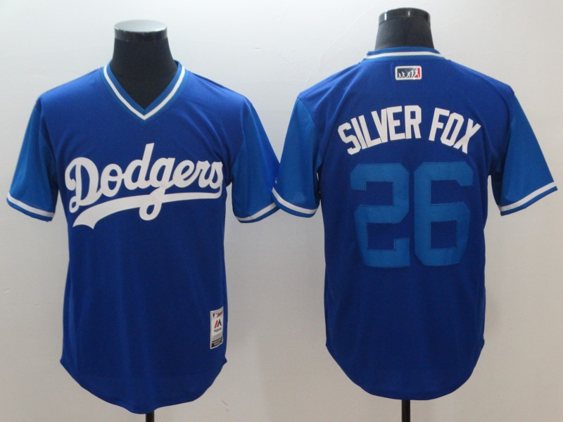 Dodgers 26 Chase Utley Silver Fox Royal 2018 Players' Weekend Authentic Team Jersey