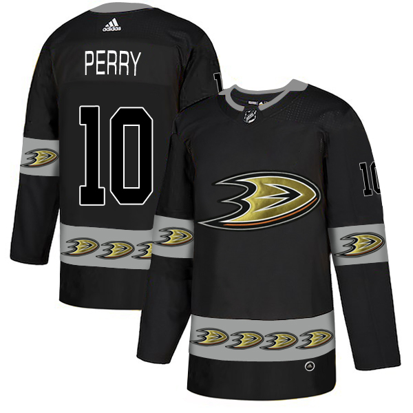 Ducks 10 Corey Perry Black Team Logos Fashion Adidas Jersey