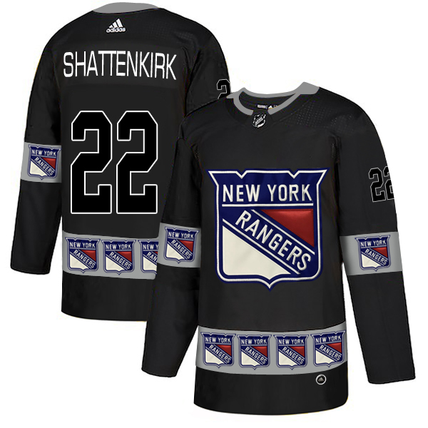 Rangers 22 Kevin Shattenkirk Black Team Logos Fashion Adidas Jersey