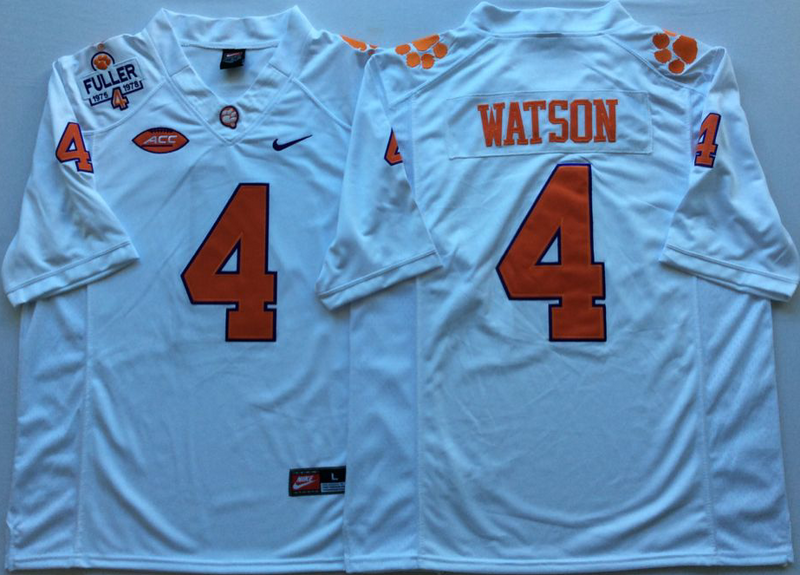 Clemson Tigers 4 Deshaun Watson White College Football Jersey