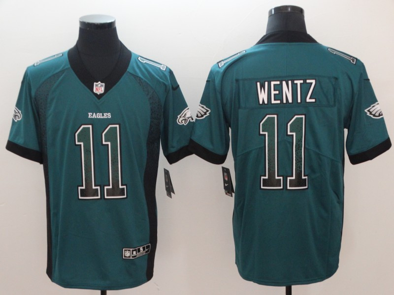 Nike Eagles 11 Carson Wentz Green Drift Fashion Limited Jersey Nike Eagles 11 Carson Wentz Green Drift Fashion Limited Jersey