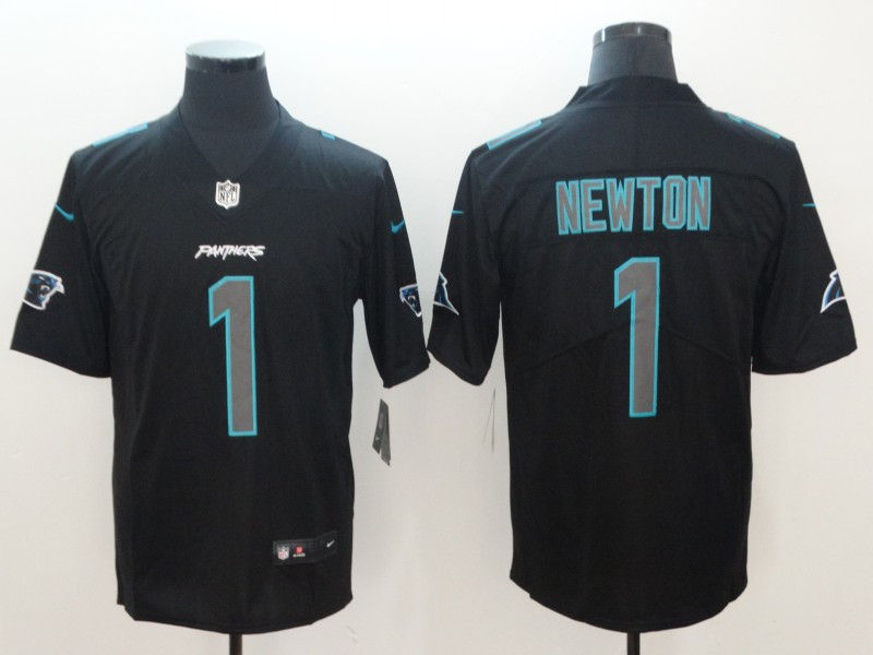 Nike Panthers 1 Cam Newton Black Vapor Impact Limited Jersey