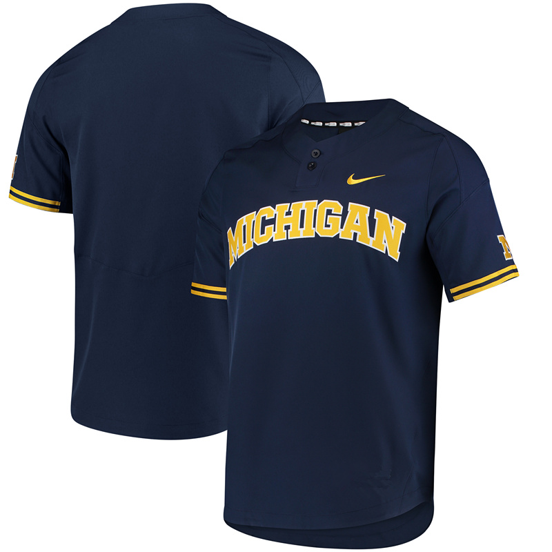 Michigan Wolverines Navy College Baseball Jersey