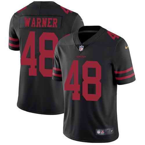 Nike 49ers 48 Fred Warner Black Youth Vapor Untouchable Limited Jersey