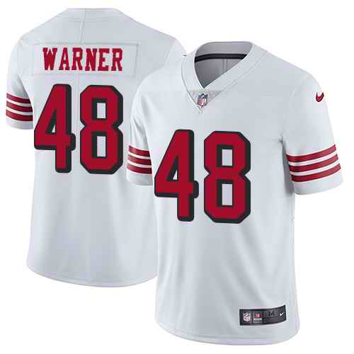Nike 49ers 48 Fred Warner White Color Rush Vapor Untouchable Limited Jersey