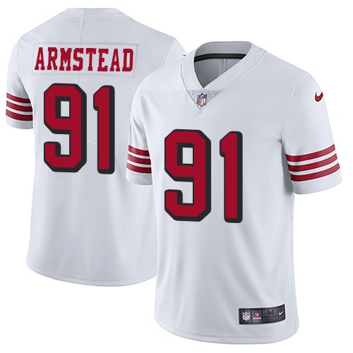 Nike 49ers 91 Arik Armstead White Color Rush Vapor Untouchable Limited Jersey