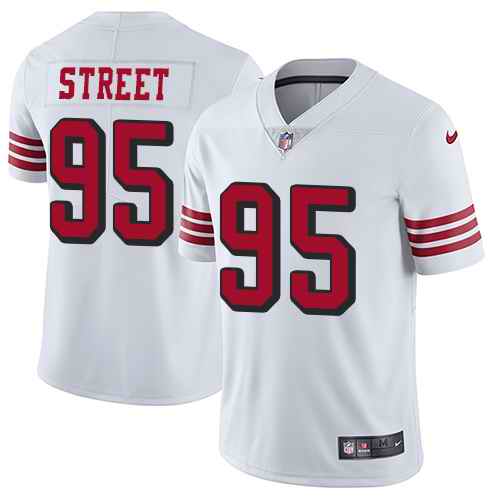 Nike 49ers 95 Kentavius Street White Color Rush Vapor Untouchable Limited Jersey