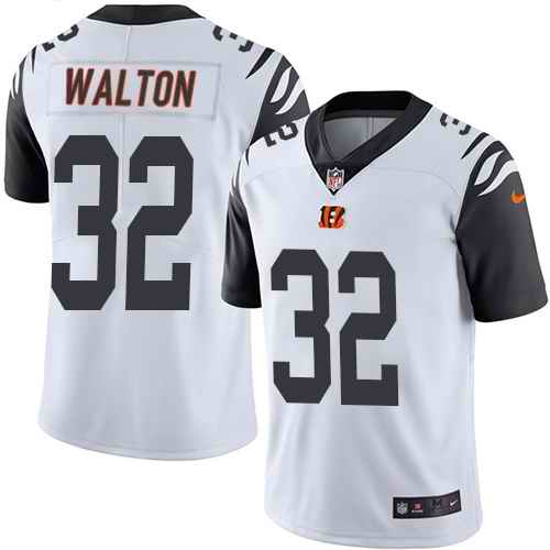 Nike Bengals 32 Mark Walton White Youth Color Rush Limited Jersey - Click Image to Close