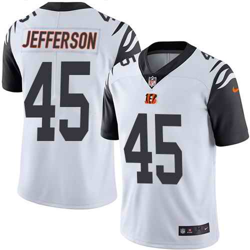 Nike Bengals 45 Malik Jefferson White Youth Color Rush Limited Jersey - Click Image to Close