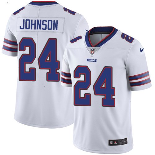 Nike Bills 24 Taron Johnson White Vapor Untouchable Limited Jersey