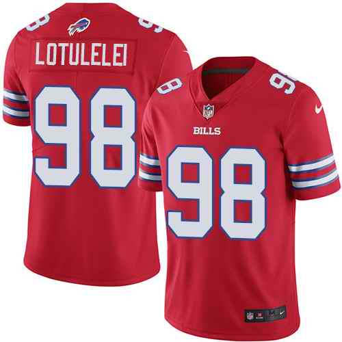 Nike Bills 98 Star Lotulelei Red Youth Color Rush Limited Jersey