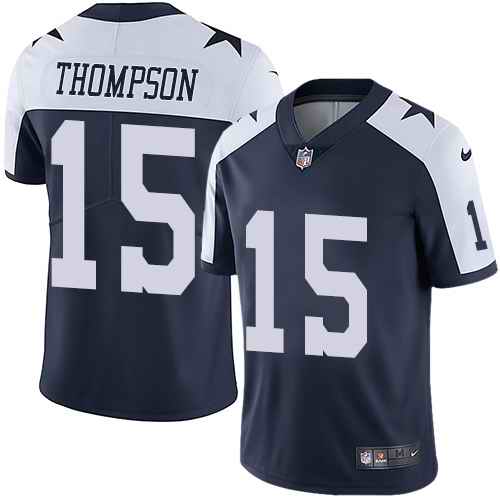 Nike Cowboys 15 Deonte Thompson Navy Throwback Youth Vapor Untouchable Limited Jersey