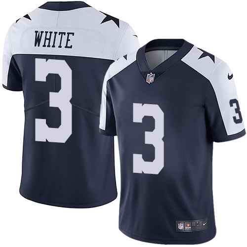 Nike Cowboys 3 Mike White Navy Throwback Youth Vapor Untouchable Limited Jersey