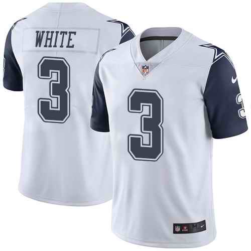 Nike Cowboys 3 Mike White White Color Rush Limited Jersey