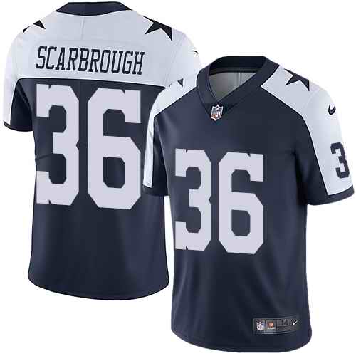 Nike Cowboys 36 Bo Scarbrough Navy Throwback Vapor Untouchable Limited Jersey