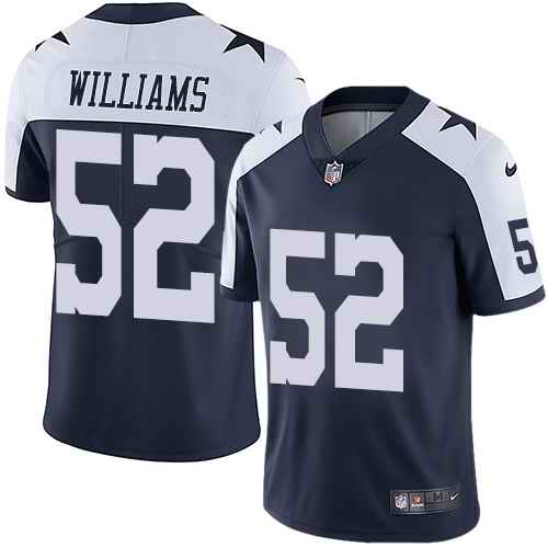 Nike Cowboys 52 Connor Williams Navy Throwback Vapor Untouchable Limited Jersey
