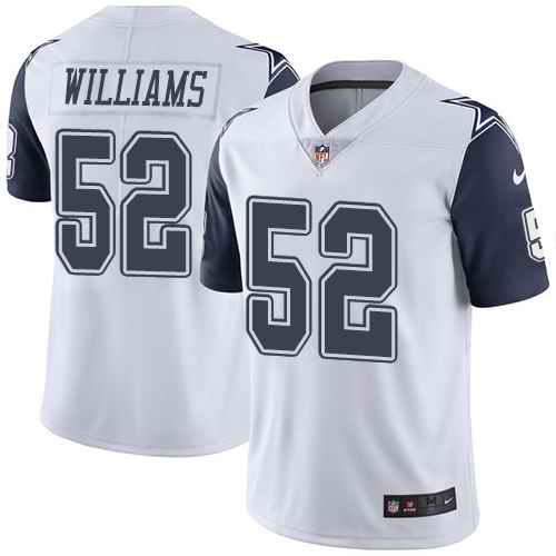 Nike Cowboys 52 Connor Williams White Youth Color Rush Limited Jersey