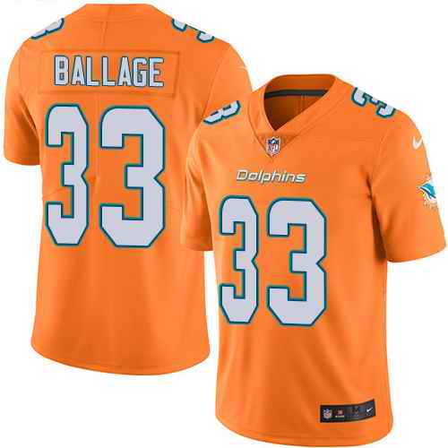 Nike Dolphins 33 Kalen Ballage Orange Youth Vapor Untouchable Limited Jersey