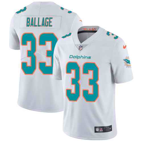 Nike Dolphins 33 Kalen Ballage White Vapor Untouchable Limited Jersey