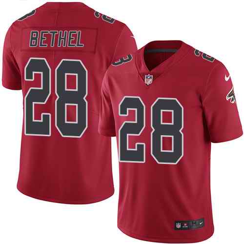 Nike Falcons 28 Justin Bethel Red Color Rush Limited Jersey