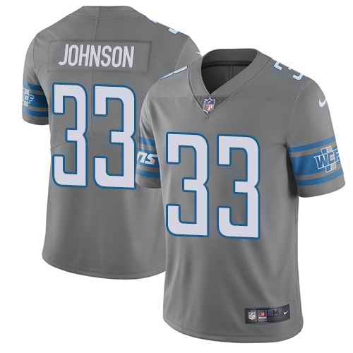 Nike Lions 33 Kerryon Johnson Gray Youth Color Rush Limited Jersey