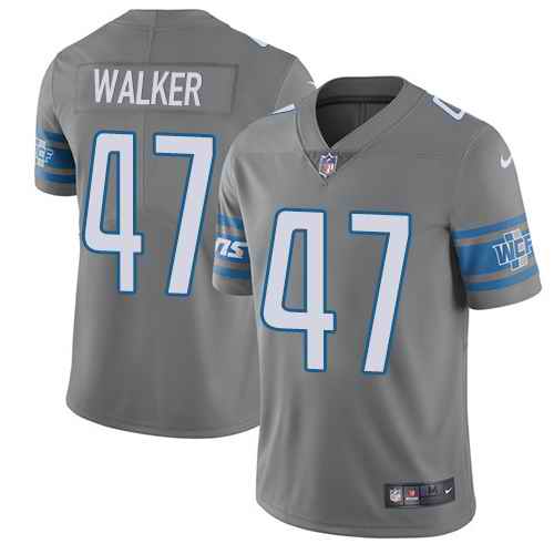 Nike Lions 47 Tracy Walker Gray Youth Color Rush Limited Jersey