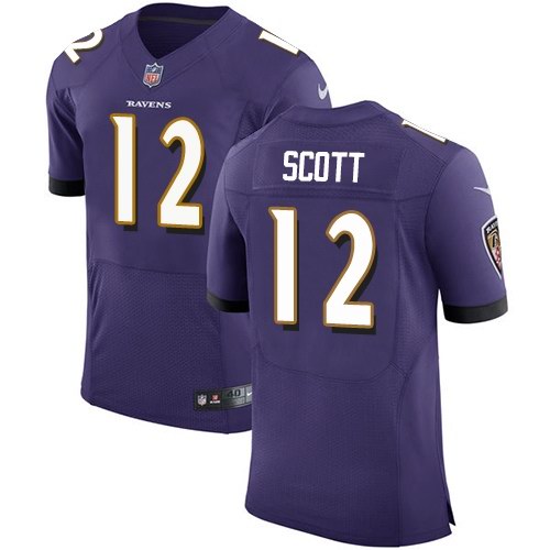 Nike Ravens 12 Jaleel Scott Purple Elite Jersey