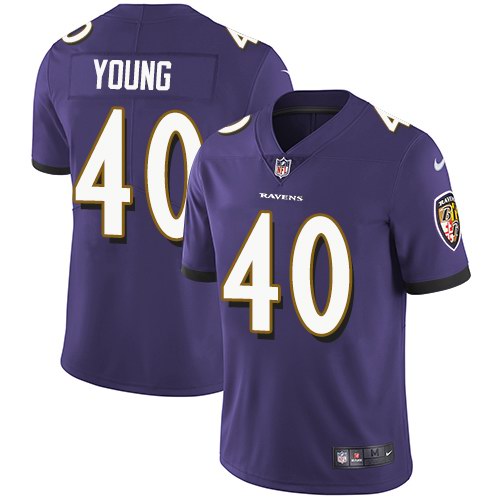 Nike Ravens 40 Kenny Young Purple Vapor Untouchable Limited Jersey