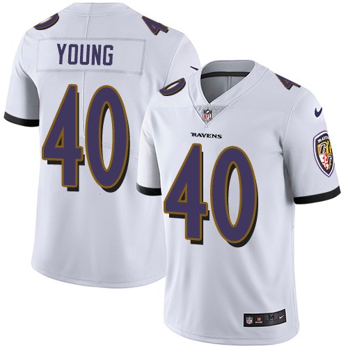 Nike Ravens 40 Kenny Young White Youth Vapor Untouchable Limited Jersey