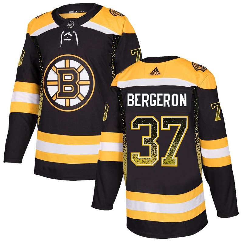 Bruins 37 Patrice Bergeron Black Drift Fashion Adidas Jersey