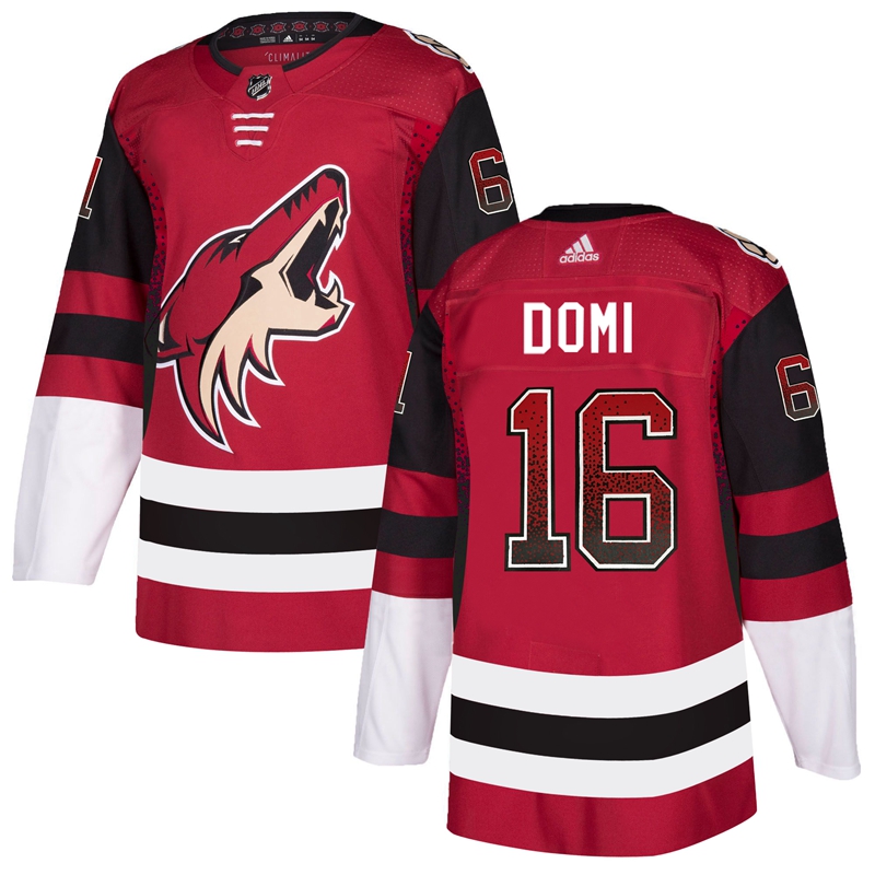 Coyotes 16 Max Domi Red Drift Fashion Adidas Jersey