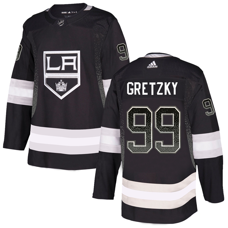 Kings 99 Wayne Gretzky Black Drift Fashion Adidas Jersey - Click Image to Close