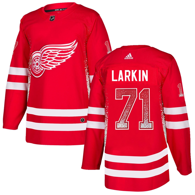 Red Wings 71 Dylan Larkin Red Drift Fashion Adidas Jersey - Click Image to Close